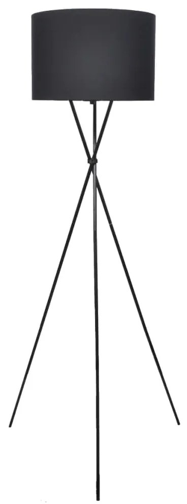 vidaXL Candeeiro de chão com suporte preto 139 cm