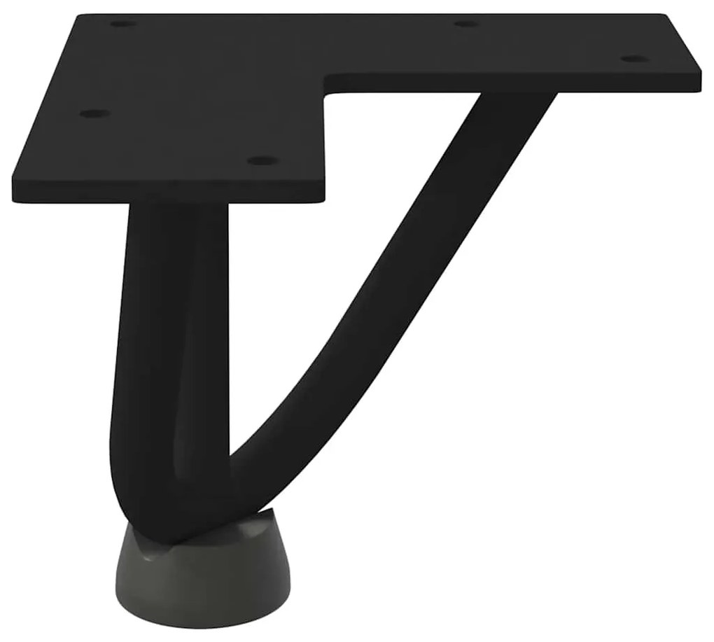 Pernas de grampo para mesa de centro 4 peças pretas 10 cm aço maciço