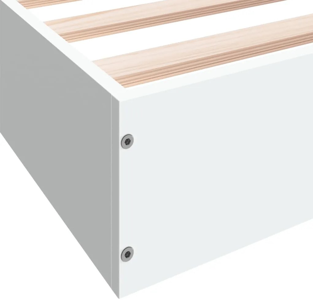 Estrutura de cama 140x200 cm derivados de madeira branco