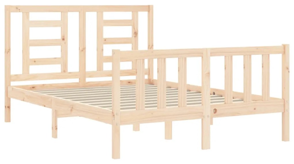 Cama sem colchão 140x200 cm madeira de pinho maciça