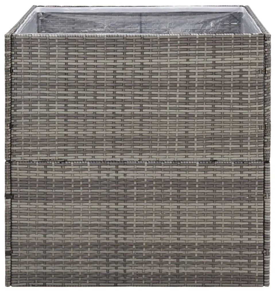 Vaso/floreira de jardim 80x80x80 cm vime PE cinzento