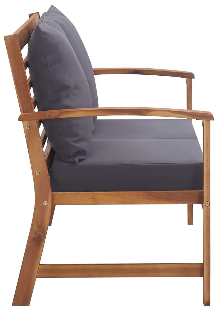 4 pcs conjunto lounge de jardim c/ almofadões acácia maciça