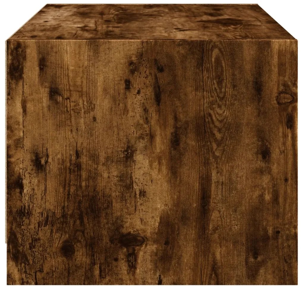 Mesa de centro c/ portas de vidro 68x50x42 cm carvalho fumado