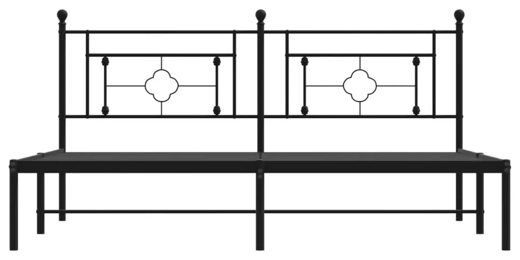 Estrutura de cama em metal com cabeceira 180x200 cm preto