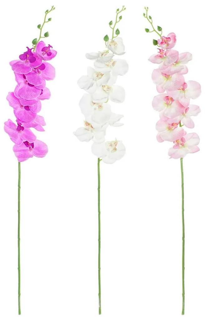 Flores Decorativas DKD Home Decor Branco Cor de Rosa Poliéster Plástico Lilás (3 pcs)