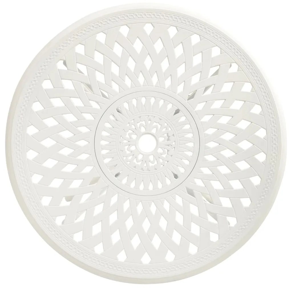 Mesa de jardim 78x78x72 cm alumínio fundido branco