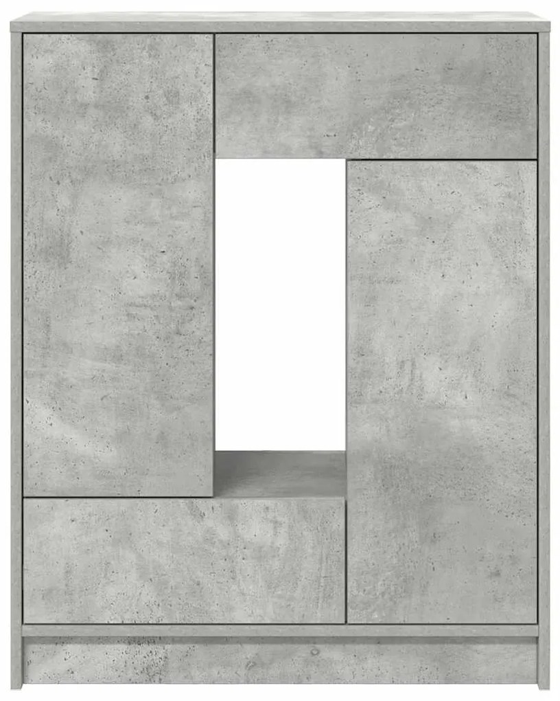 Aparador com gavetas e portas 73x31x90 cm cinza cimento