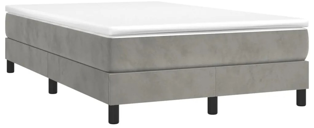 Estrutura de cama sem colchão 120x200 cm veludo cinzento-claro