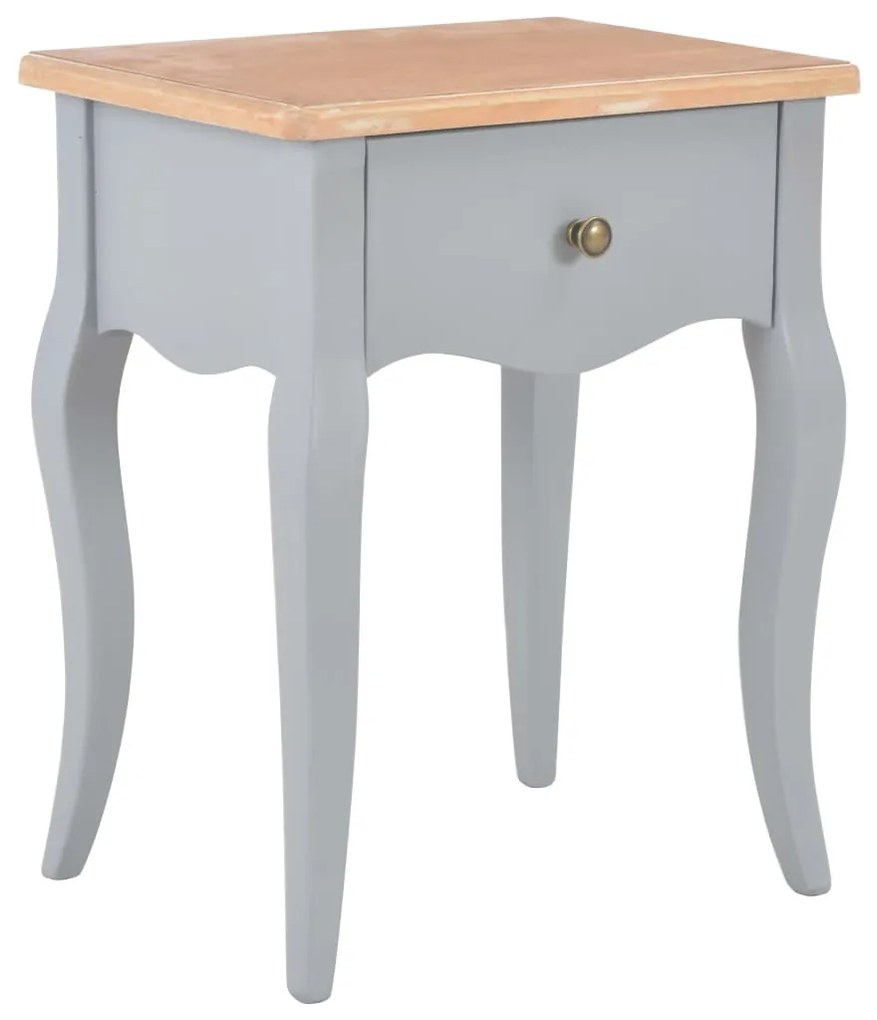 vidaXL Mesa-de-cabeceira 40x30x50 cm pinho maciço cinzento e castanho