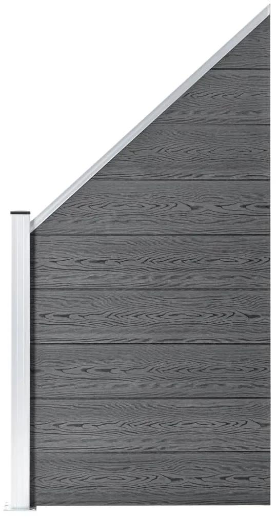 Painel vedação WPC 8 quadrados/1 inclinado 1484x186 cm cinzento
