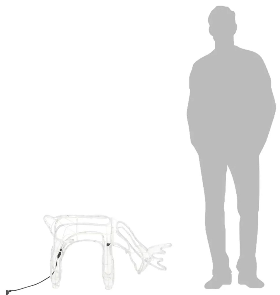 Figuras de rena de Natal 3 pcs 73x31x45 cm branco quente