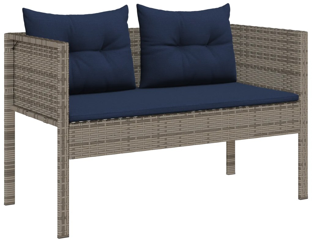 Conjunto de Sofá para Exterior Cinza e azul marinho