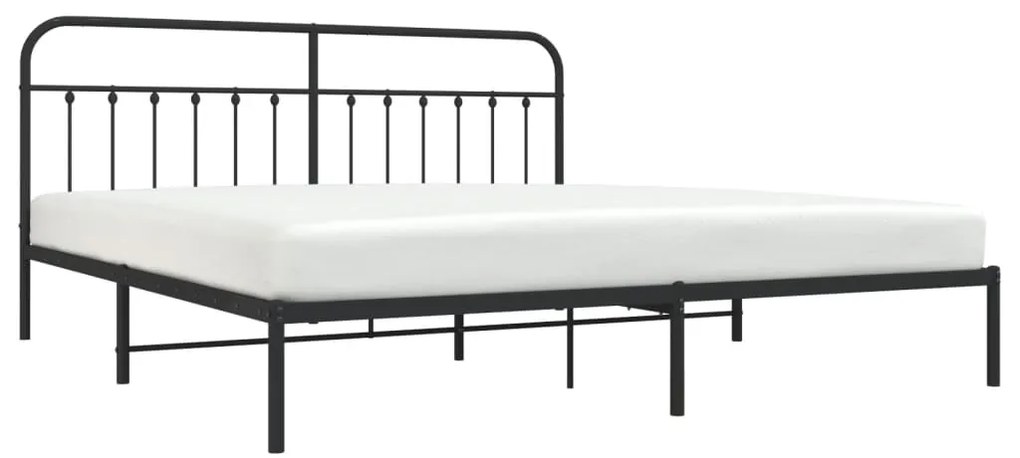 Estrutura de cama com cabeceira 193x203 cm metal preto