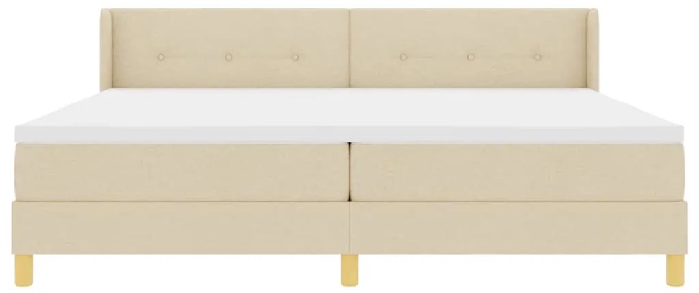 Cama Box com Colchão Creme, 200 x 200 cm, Tecido