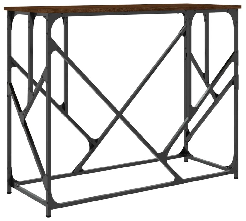 Mesa consola 100x40x80cm derivados de madeira carvalho castanho