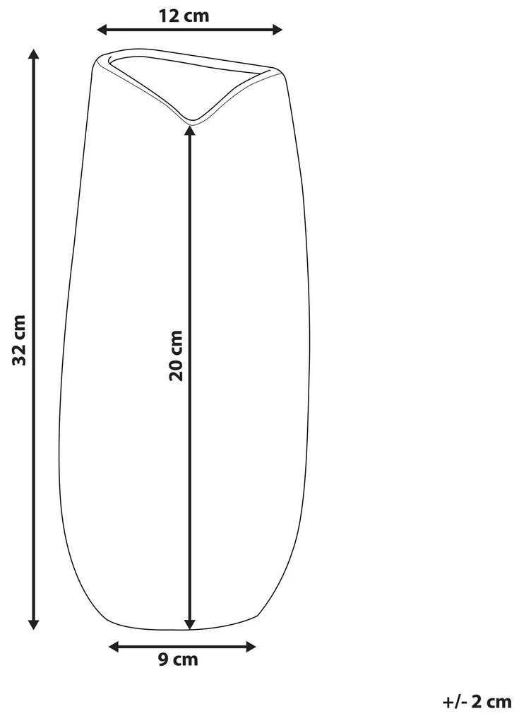 Vaso de cerâmica grés prateada 32 cm DERBE Beliani