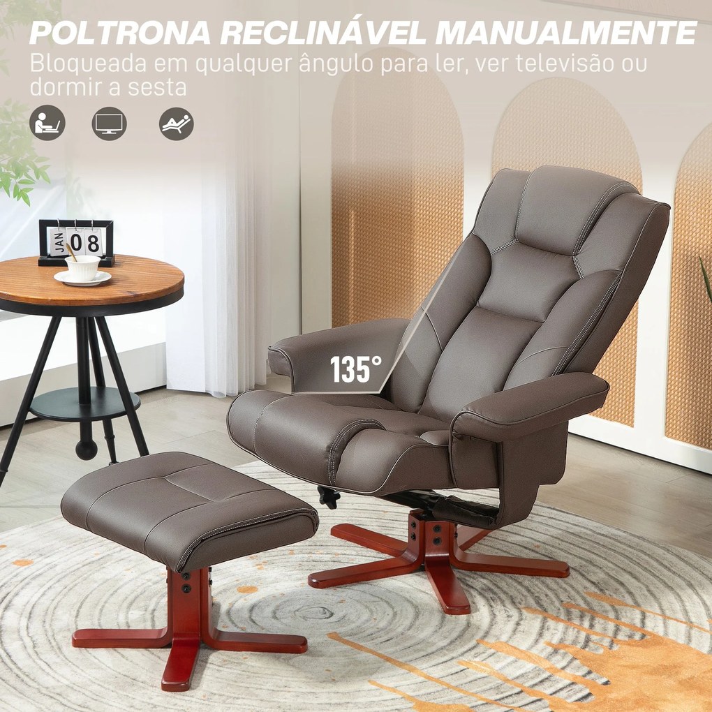 Poltrona Reclinável com Apoio para os Pés Poltrona de Sala de Estar Es