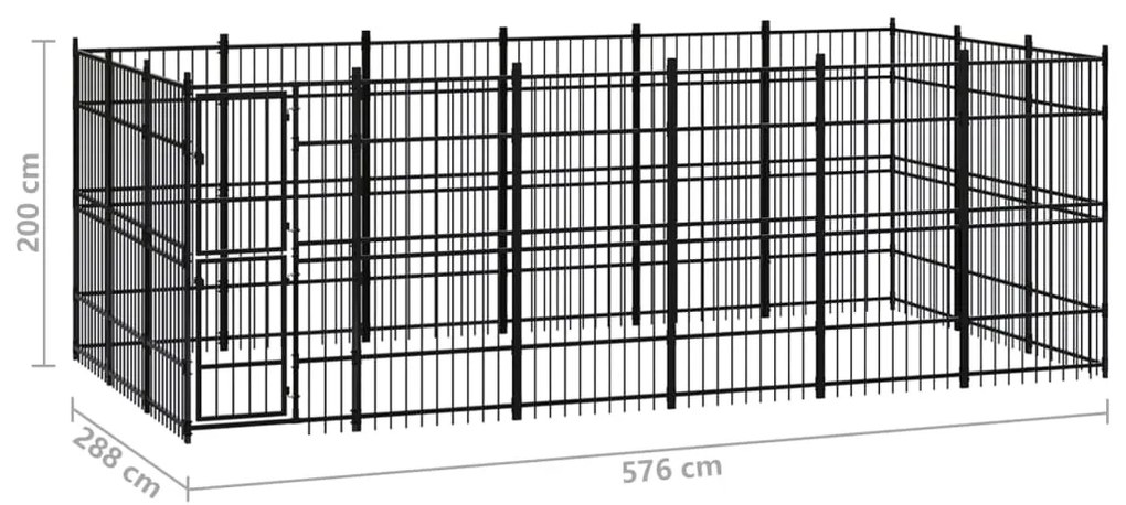 Canil de exterior 16,59 m² aço