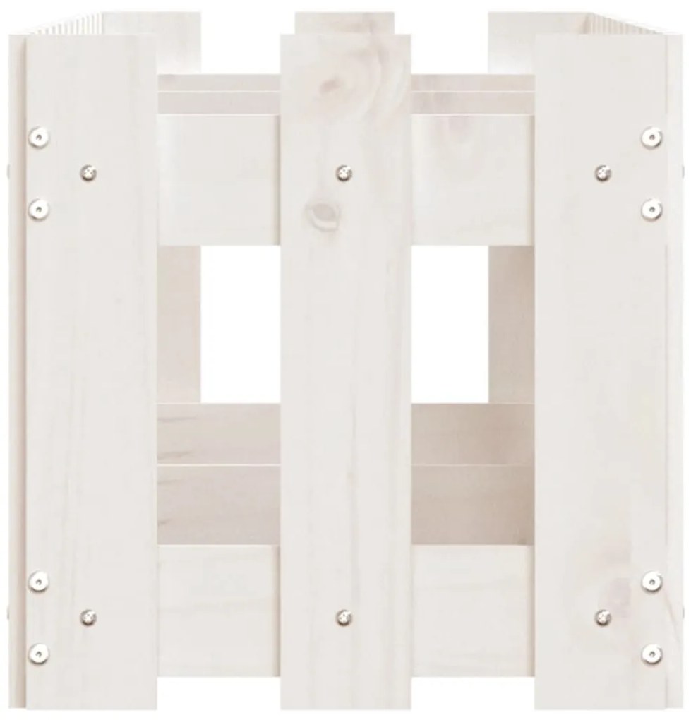 Canteiro elevado design cerca 150x30x30 cm pinho maciço branco