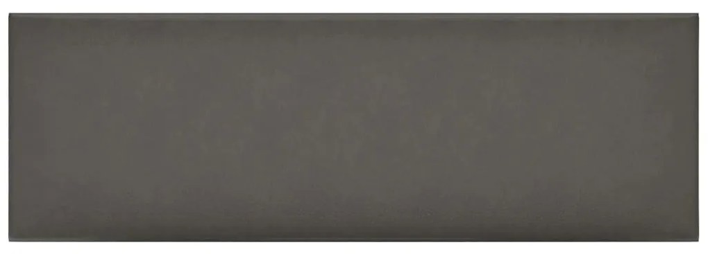 Painel de parede 12 pcs 90x30 cm couro artificial 3,24 m² cinza