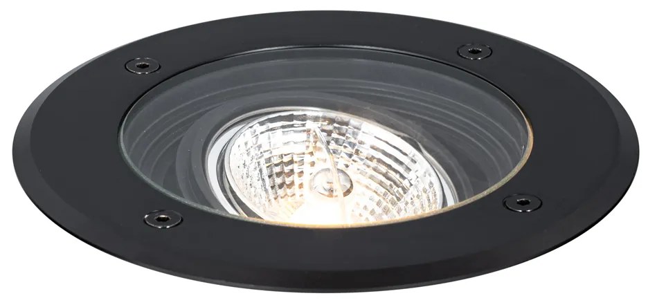 Conjunto de 6 Luzes de Solo Exteriores Modernas Pretas AR70 Ajustáveis IP65 - Delux