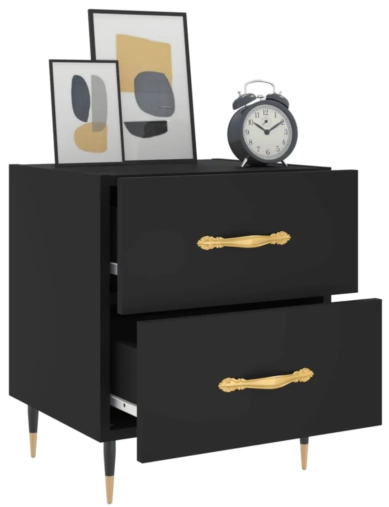 Mesa de cabeceira 40x35x47,5 cm derivados de madeira preto