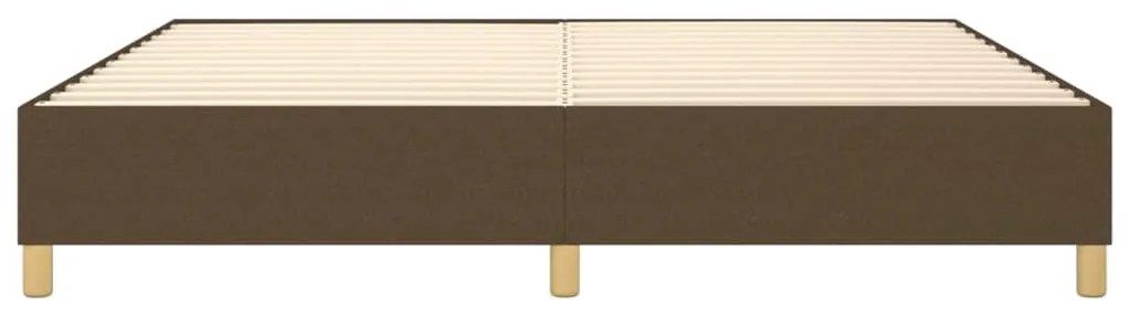 Estrutura de cama sem colchão 200x200 cm tecido castanho-escuro