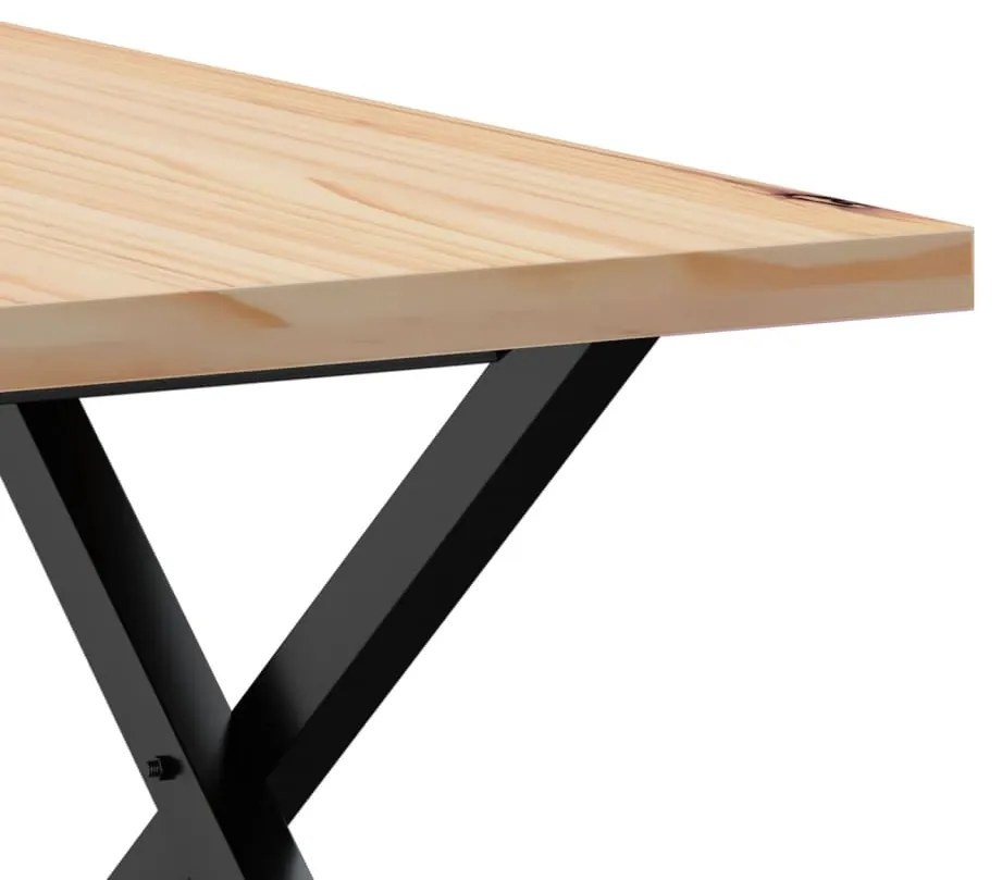 Mesa de centro estrutura em X 60x60x40,5 cm pinho/aço