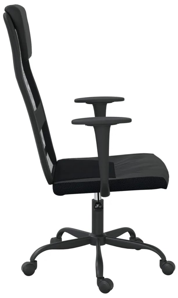 Cadeira escritório tecido malha/couro art. regulável preto