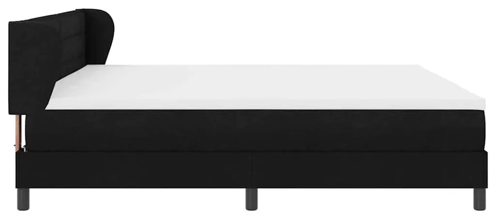 Box Spring com Colchão Preto 200x200 cm Tecido