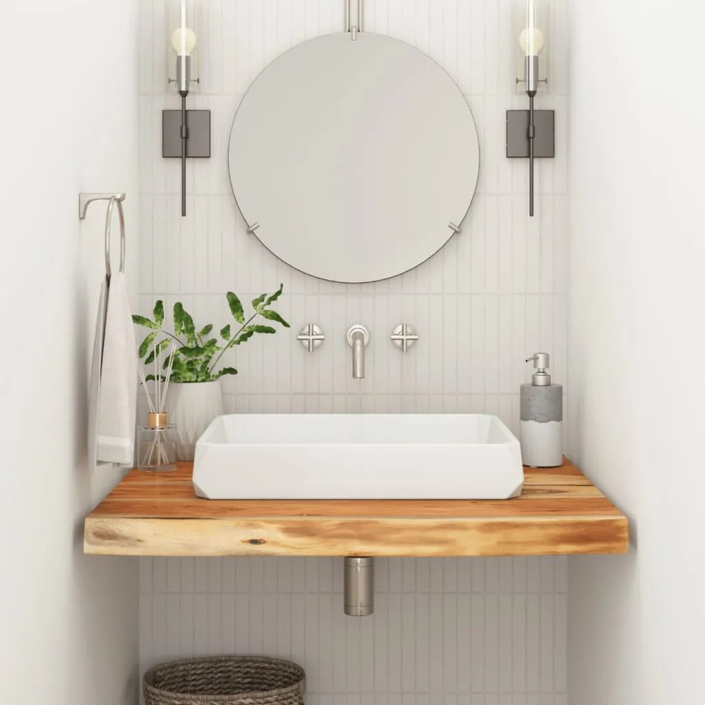 VidaXL Bancada de casa de banho quadrada 60x60x3,8 cm acácia maciça