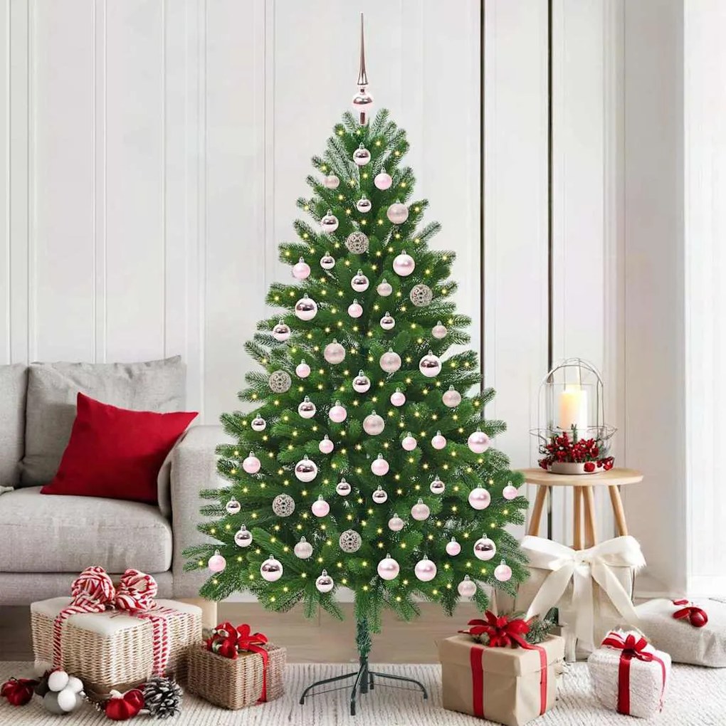 vidaXL Árvore de Natal com 300 LEDs com suporte Verde 180 cm PE