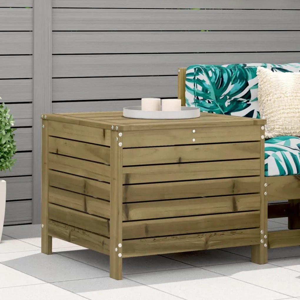 vidaXL Apoio de pés para jardim 62x63,5x53,5cm pinho maciço impregnado