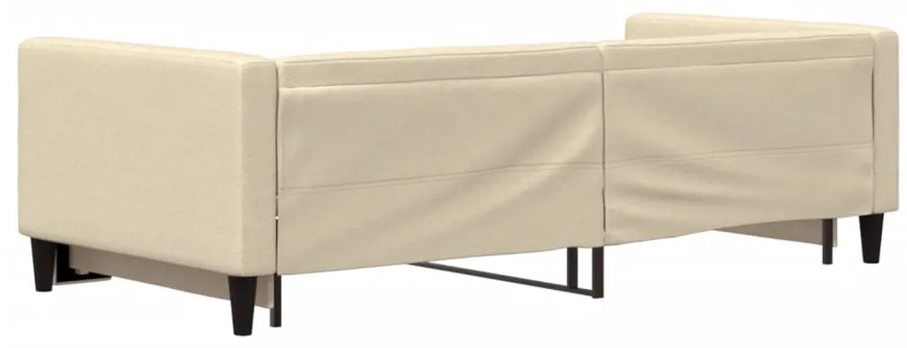 Sofá-cama com gavetão 90x200 cm tecido cor creme
