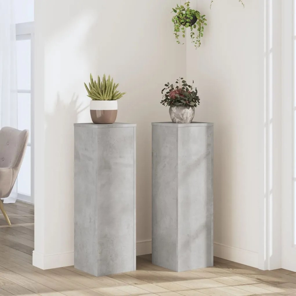 vidaXL Suportes p/ plantas 2 pcs 25x25x80 cm derivados de madeira