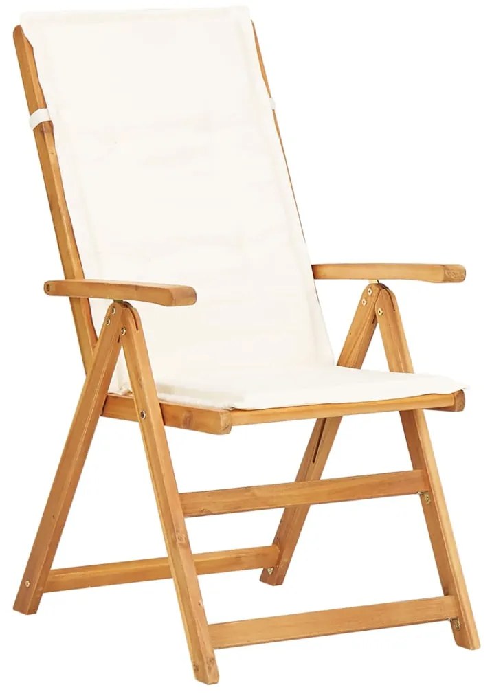 Cadeiras jardim reclináveis 2pcs madeira acácia maciça castanho