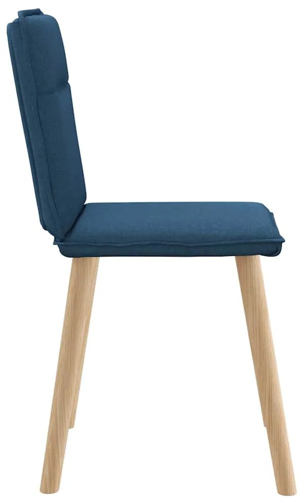 Cadeiras de jantar 6 pcs tecido azul