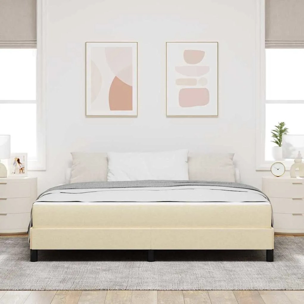 Cama Box Outros Creme 180 x 200 cm tecido