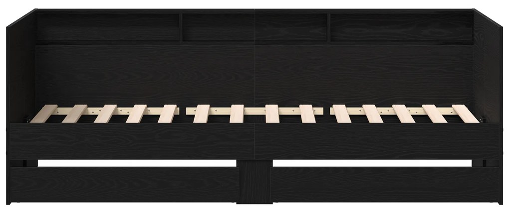 Cama de Dia com Gavetas em Carvalho Preto Carvalho preto