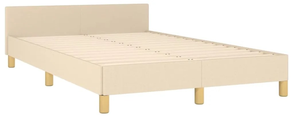 Estrutura de cama sem colchão 120x190 cm tecido creme