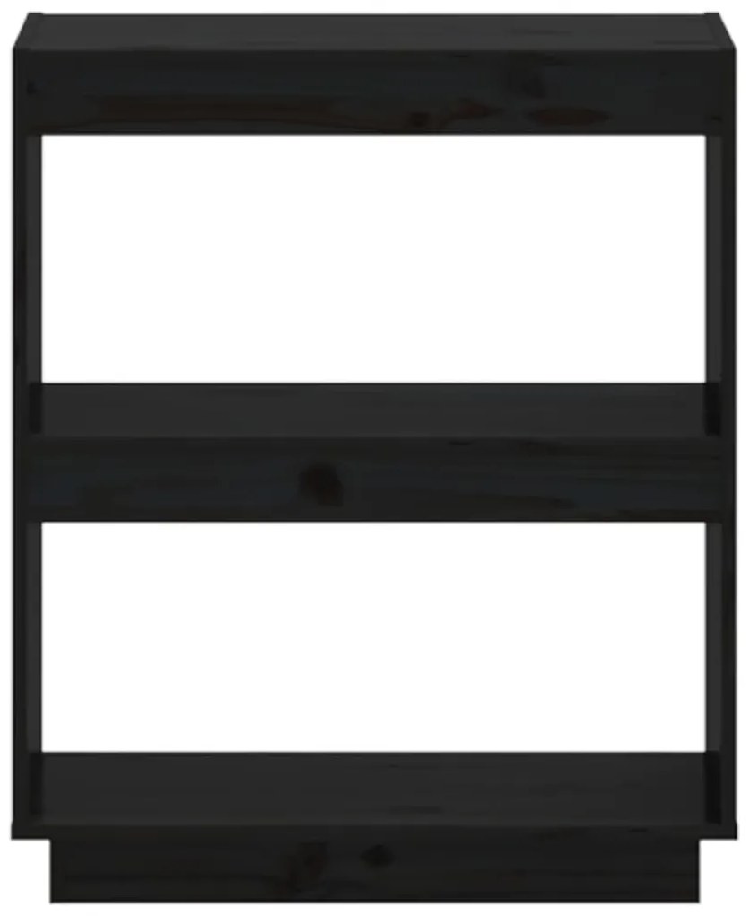 Estante madeira de pinho maciça 60x35x71 cm preto