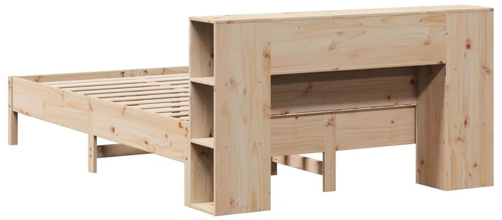Cama com estante sem colchão 140x200 cm pinho maciço