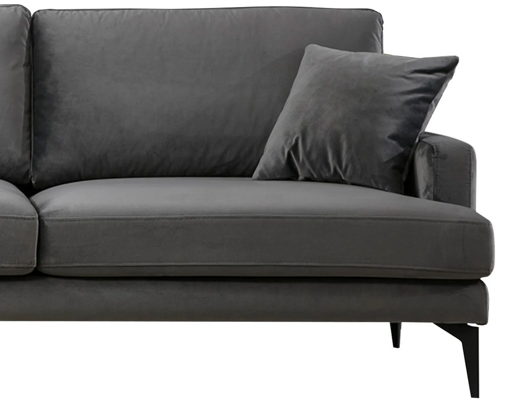 Sofá de Canto Papira - Antracite - 283 x 180 x 90 x 88 cm
