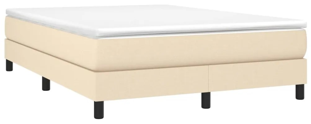 Estrutura de cama sem colchão 140x200 cm tecido cor creme