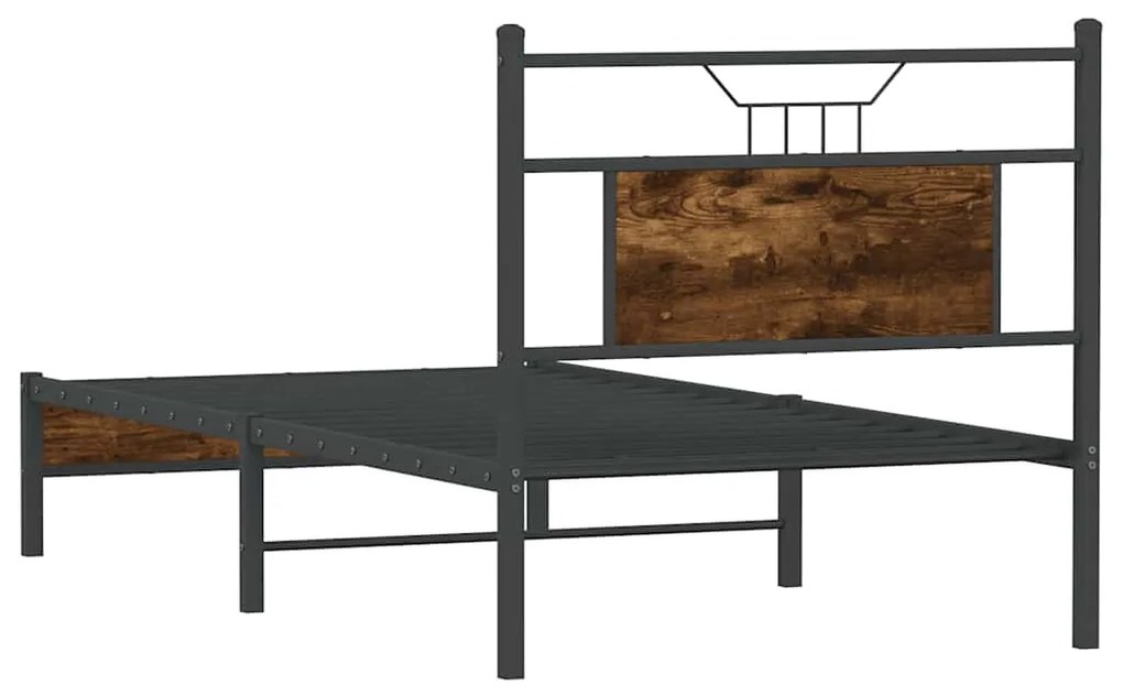 Estrutura cama s/ colchão derivados de madeira carvalho fumado