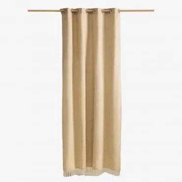 Cortina De 140x260 Cm Em Algodão Manami Crema Linho - Sklum