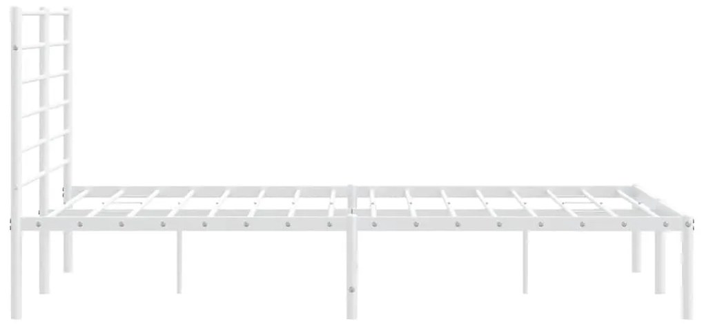 Estrutura de cama com cabeceira 150x200 cm metal branco