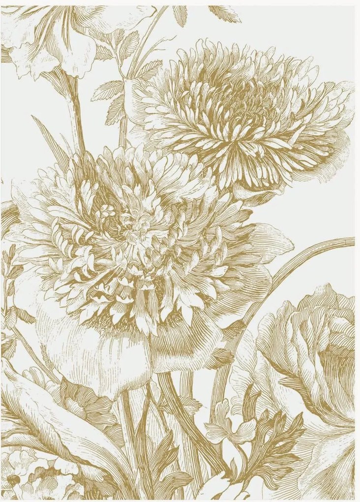 Papel de parede não tecido Engraved Flowers