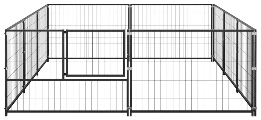 Canil para cães 6 m² aço preto