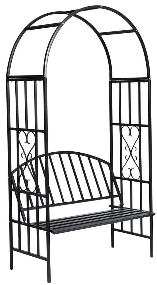 vidaXL Arco para rosas com banco jardim